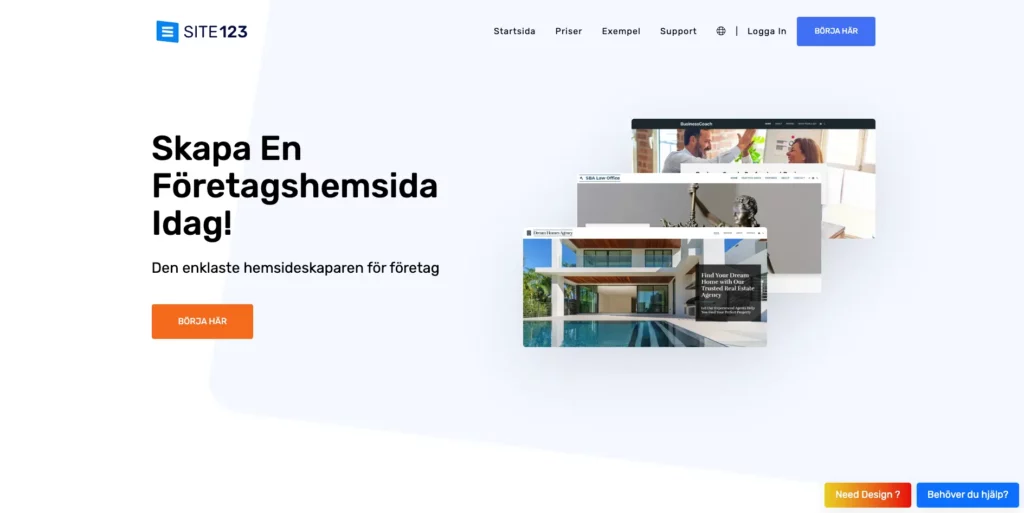 testa att bygga en företagssida med site123